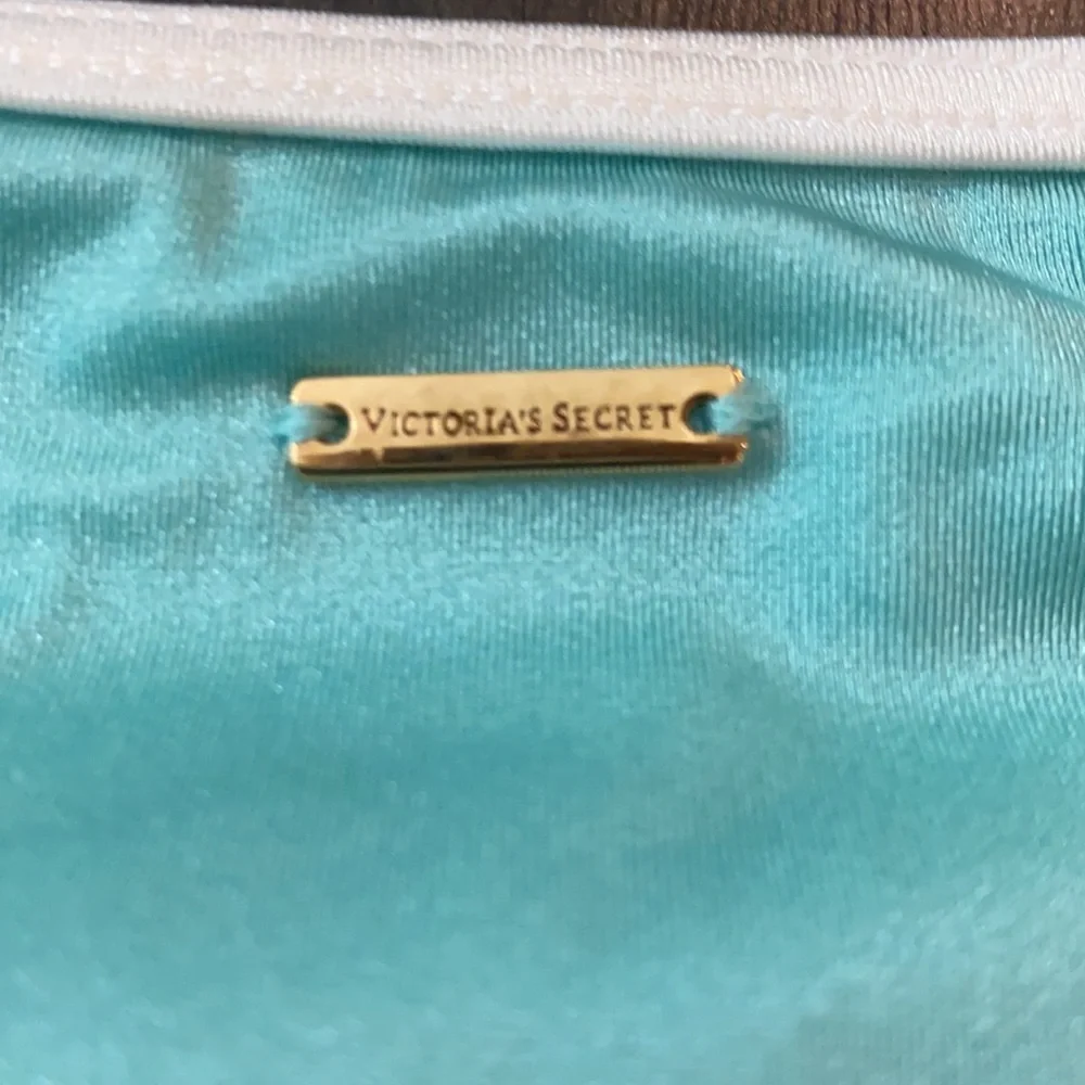 Victoria’s Secret String Bikini - Aqua and White - Picture 3 of 5